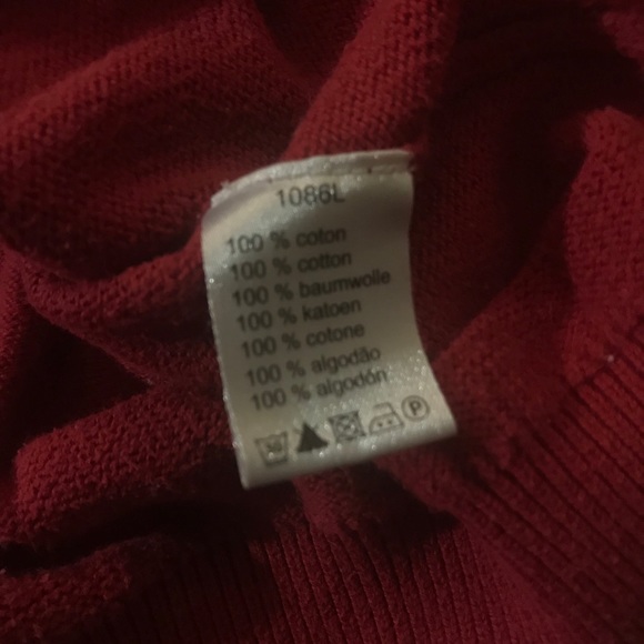 Lacoste Red V-Neck Sweater Men’s Size 5 (Medium) - Picture 2 of 7